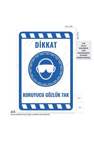 Posterya Ul01966-A5 - Protective Glasses Plug Warning Sign (15.4×21.6cm)