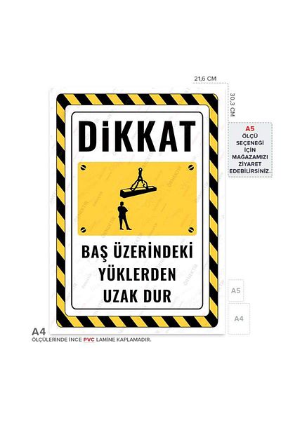 Posterya Ul02824-A4 - Stay Away from the Head Load Warning Sign (21.6×30.3cm)