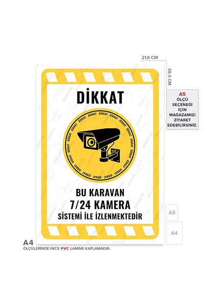 Posterya Ul02067-A4 - This Caravan Is Monitored 24/7 Camera System Warning Sign (21.6×30.3cm)
