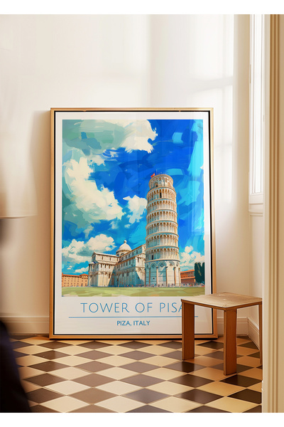 ARTHOUSECOLLECTIVE Plakat Kule u Pizi - Putnički plakat - Gradski plakat u ra...