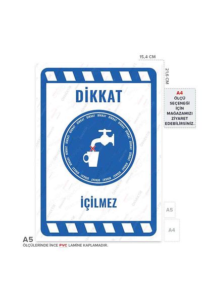 Posterya Ul01950-A5 - No Drinking Warning Sign (15.4×21.6cm)