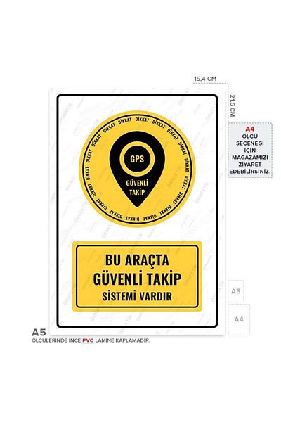 Posterya Ul01412-A5 - This Vehicle Has a Secure Tracking System Warning Sign (15,4×21,6cm)