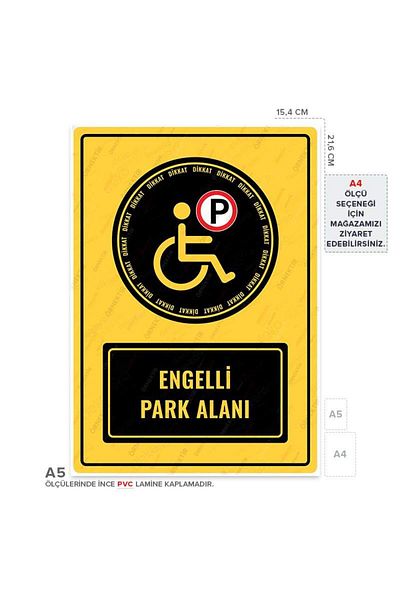 Posterya Ul01219-A5 - Disabled Parking Space Warning Sign (15,4×21,6cm)