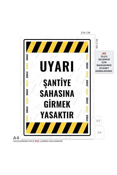 Posterya Ul01682-A4 - Entering the Construction Site Is Prohibited Warning Sign (21.6×30.3cm)