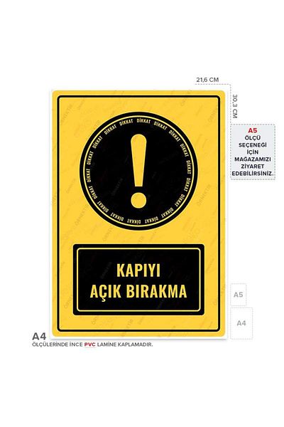 Posterya Ul01539-A4 - Warning Sign for Opening the Door (21.6×30.3cm)
