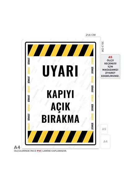 Posterya Ul01700-A4 - Warning Sign for Opening the Door (21.6×30.3cm)