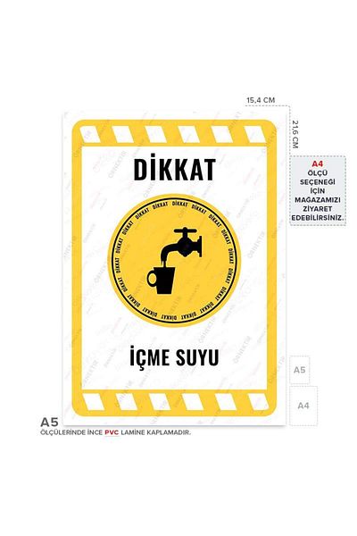 Posterya Ul01945-A5 - Drinking Water Warning Sign (15,4×21,6cm)