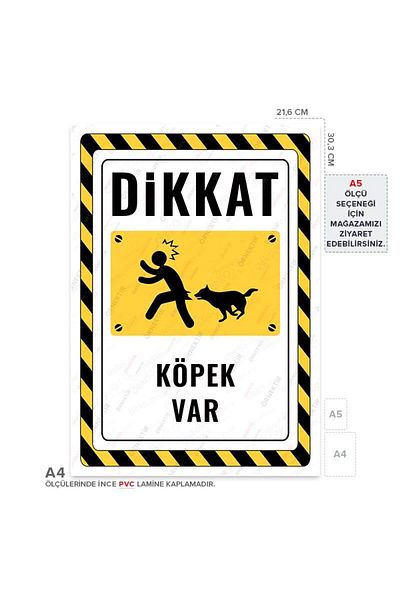 Posterya Ul02578-A4 - Caution Dog Warning Sign (21.6×30.3cm)