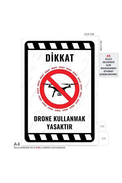 Posterya Ul02221-A4 - Drone Use Prohibited Warning Sign (21.6×30.3cm)