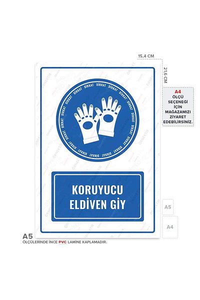 Posterya Ul01144-A5 - Protective Glove Wear Warning Sign (15,4×21,6cm)
