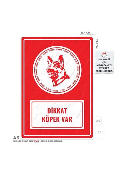 Posterya Ul01493-A5 - Caution Dog Warning Sign (15,4×21,6cm)