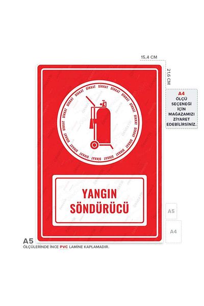 Posterya Ul01629-A5 - Fire Extinguisher Warning Sign (15.4×21.6cm)