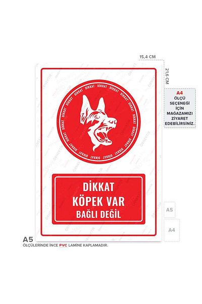 Posterya Ul01490-A5 - Caution Dog Not Tied Warning Sign (15,4×21,6cm)