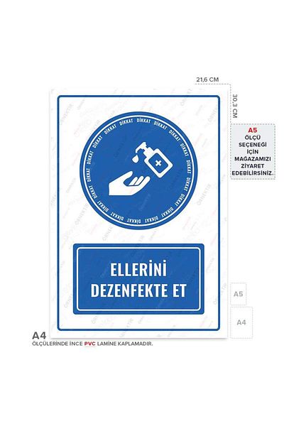 Posterya Ul01086-A4 - Hands Disinfecting Warning Sign (21.6×30.3cm)
