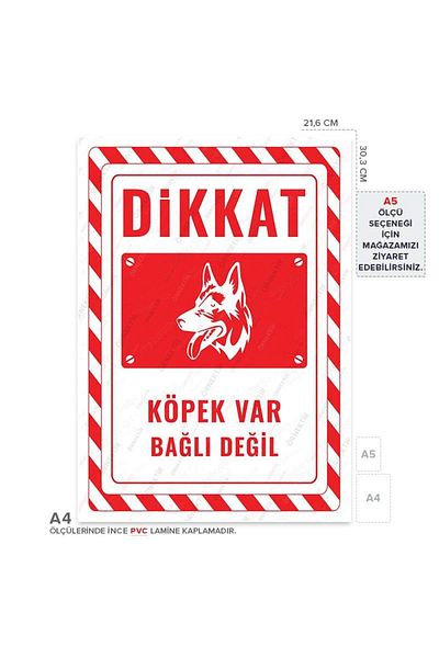 Posterya Ul02587-A4 - Caution Dog Not Tied Warning Sign (21.6×30.3cm)