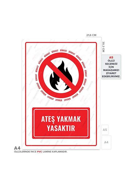 Posterya Ul01571-A4 - Fire Burning Prohibited Warning Sign (21.6×30.3cm)