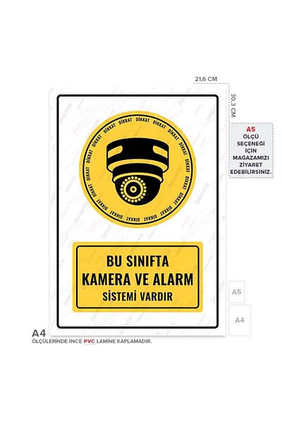 Posterya Ul01368-A4 - This Class Has a Camera and Alarm System Warning Sign (21.6×30.3cm)