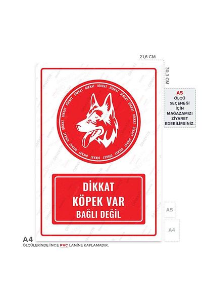 Posterya Ul01482-A4 - Caution Dog Not Tied Warning Sign (21,6×30,3cm)