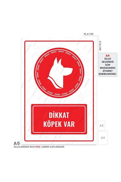 Posterya Ul01446-A5 - Caution Dog Warning Sign (15,4×21,6cm)