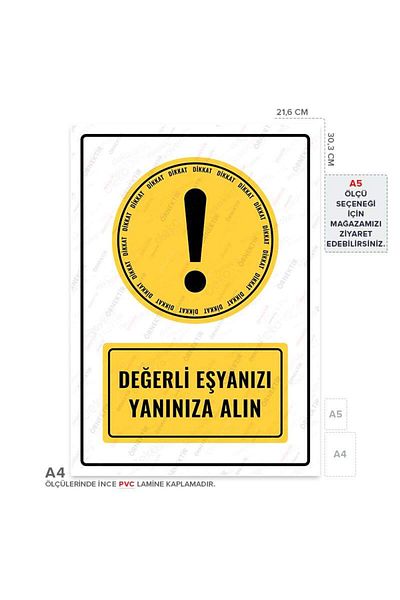 Posterya Ul01520-A4 - Bring Your Valuables with You Warning Sign (21,6×30,3cm)