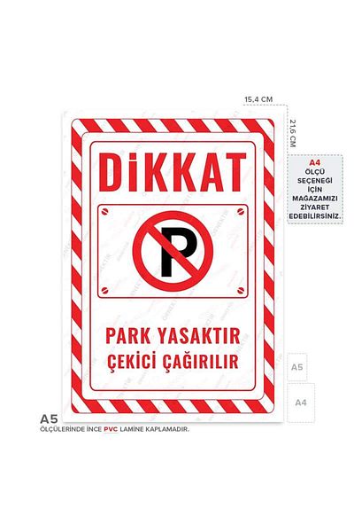 Posterya Ul02706-A5 - Park Prohibited Tow Truck Warning Sign (15,4×21,6cm)