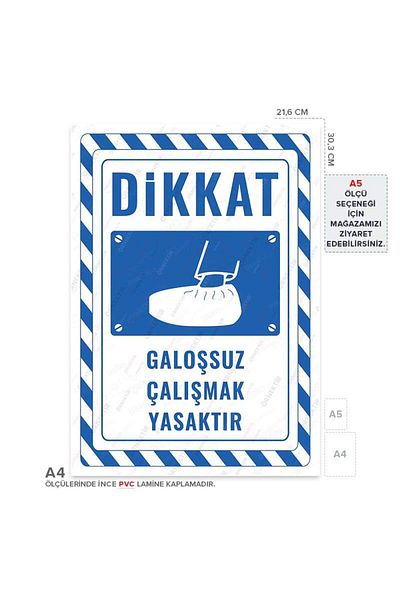 Posterya Ul02800-A4 - It Is Forbidden to Work Without Galoshes Warning Sign (21,6×30,3cm)