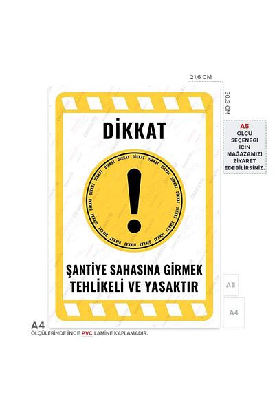 Posterya Ul02204-A4 - Entering the Construction Site Is Dangerous and Prohibited Warning Sign (21,6×30,3cm)