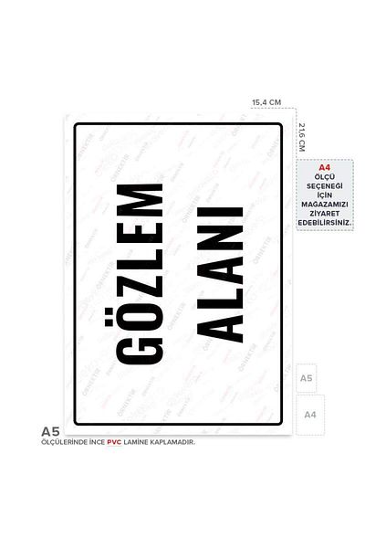 Posterya Ul01819-A5 - Observation Area Warning Sign (15.4×21.6cm)