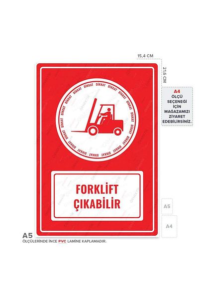 Posterya Ul01043-A5 - Forklift Exit Warning Sign (15.4×21.6cm)
