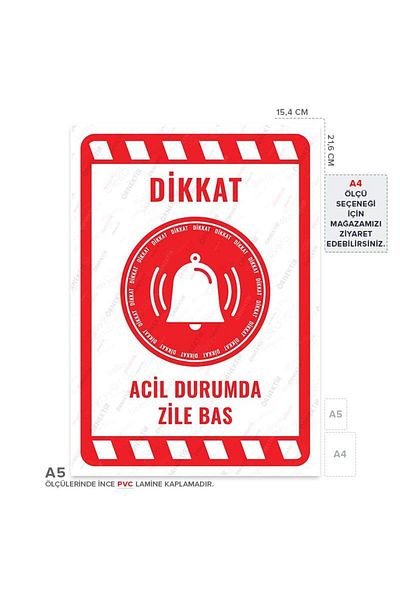 Posterya Ul02290-A5 - Emergency Bell Push Warning Sign (15.4×21.6cm)