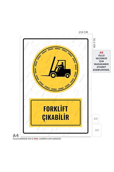Posterya Ul01046-A4 - Forklift Exit Warning Sign (21.6×30.3cm)