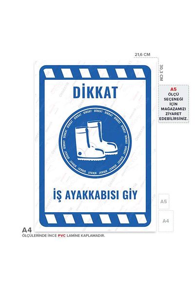 Posterya Ul01962-A4 - Work Shoes Wear Warning Sign (21,6×30,3cm)
