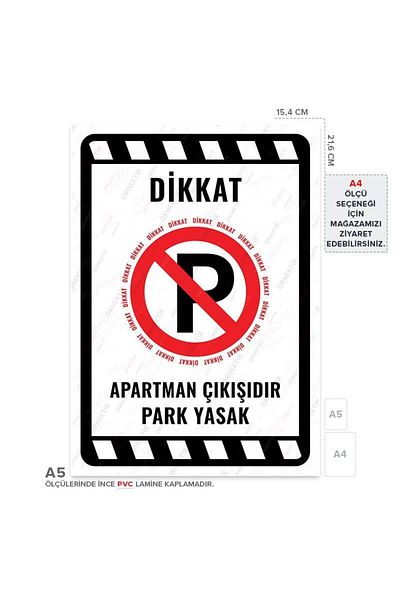 Posterya Ul02031-A5 - Apartment Exit Park Prohibited Warning Sign (15,4×21,6cm)
