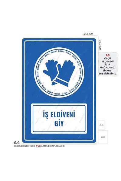 Posterya Ul01015-A4 - Work Gloves Wear Warning Sign (21,6×30,3cm)
