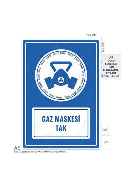 Posterya Ul01011-A5 - Gas Mask Plug Warning Sign (15.4×21.6cm)
