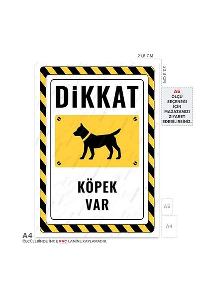 Posterya Ul02566-A4 - Caution Dog Warning Sign (21.6×30.3cm)
