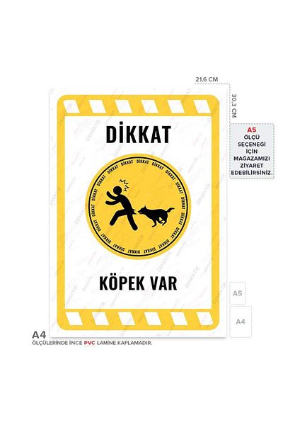 Posterya Ul02167-A4 - Caution Dog Warning Sign (21.6×30.3cm)
