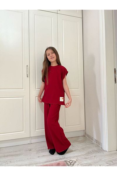 Tosyalı Burak Bebe Girl's Wrinkled Fabric Bottom-Top Set