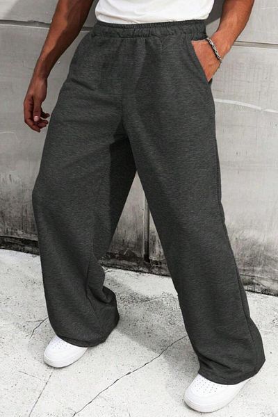 BSBSPOR Unisex Φαρδιά Εφαρμογή Φούτερ - Jogger Convertible με Ελαστικά Πόδια - Μαύρο Γκρι Ανθρακί