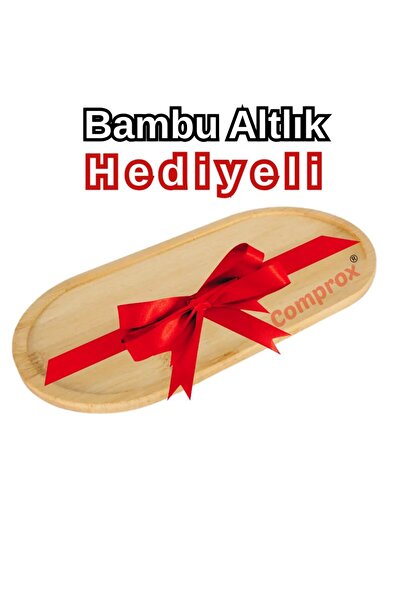 Comprox Çelik Kapaklı Vakumlu Borosilikat 3'lü Set Cam Yağlık Sirkelik Bambu Altlık - Yağdanlık
