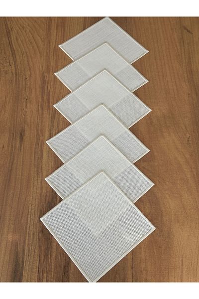 Home Sibelarthome Square Model Cross Stitch Embroidery Presentation Napkin, 6Pcs