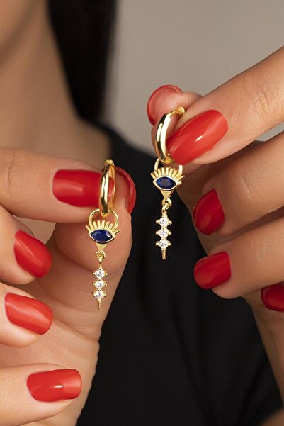 Silvano Jewelry 925 Ayar Sallantılı Göz Gümüş Küpe