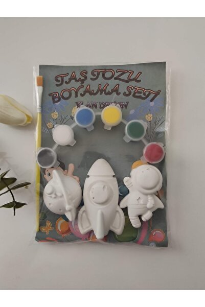 Genel Markalar Taş Boyama Astronot Figürlü Çocuk Etkinlik Boya Seti (Akrilik ...