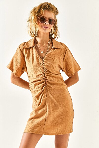 Olalook Γυναικείο Μίνι Φόρεμα με λαιμόκαμηλο με λαιμόκοψη στη μέση ELB-19001965