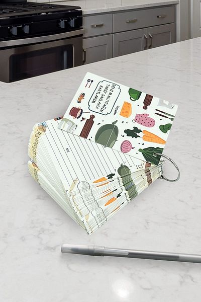 Copyder Σετ καρτών συνταγών τροφίμων My Storage Cards 40 Sheets 80 Sheets Σετ καρτών με μεταλλικό δακτύλιο 8x10 cm