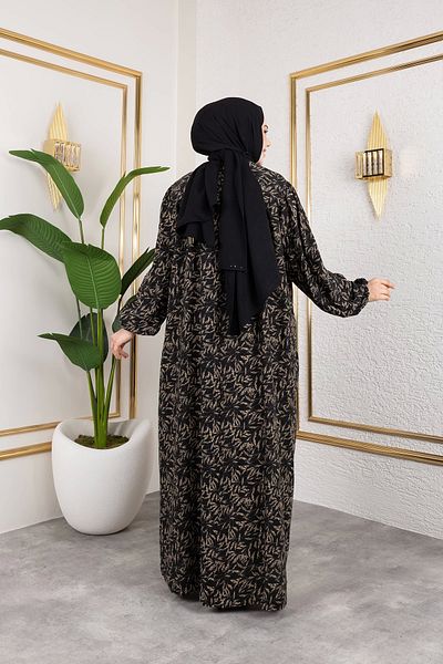Nevayla Moda Φόρεμα μπεζ Röbal με σχέδιο βισκόζης E0126