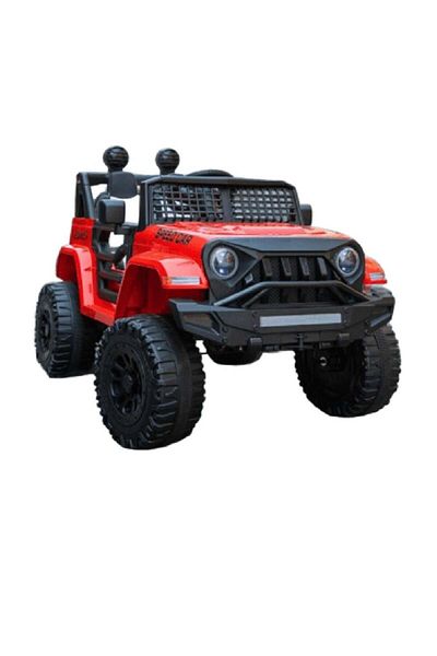 Star Kids Children's Electric Jeep Car Black with Music and LED Lights