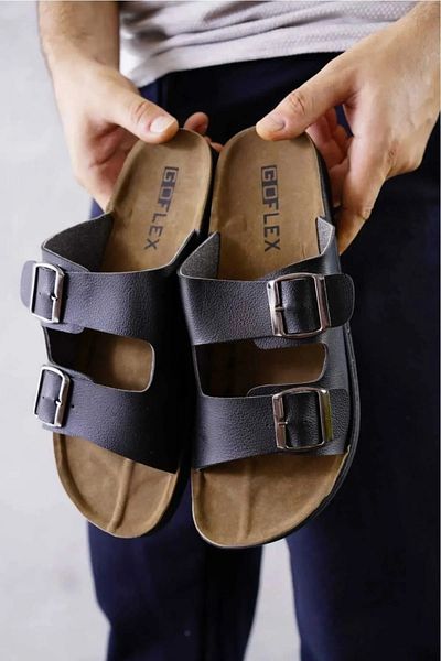 Behtah Kundura Unisex Ορθοπεδικές Παντόφλες Εσωτερικού Χώρου με Διπλή Πόρπη Καθημερινά Άνετα