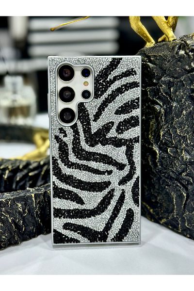 Go Aksesuar حافظة سيليكون متوافقة مع هاتف Galaxy S23 ULTRA بتصميم ماسي مرصع بأحجار الراين اللامعة