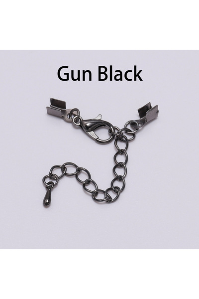 Choice 3mm x 10pcs Gun Black 10Pcs/lot Crimp End Caps Bead Lobster Clasps Extended Chains Necklace Connecto
